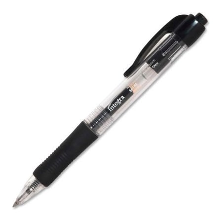 Integra Integra Retractable Gel Pen, Rubber Grip, 0.5mm, Black Barrel/Ink, Dozen 36156